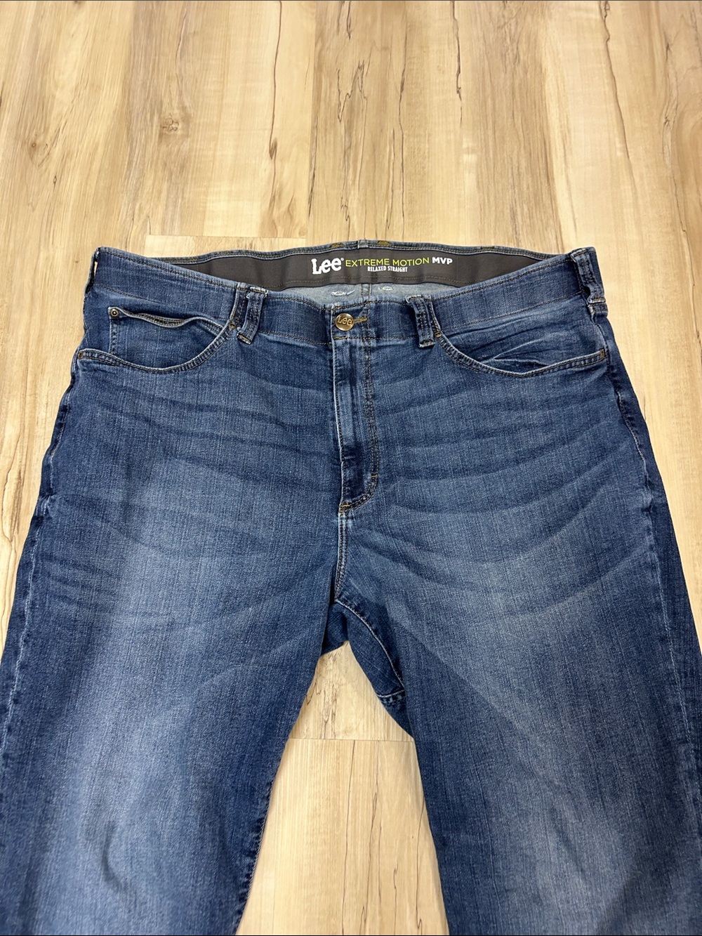 Lee Men’s Straight Jeans in Medium Blue Wash 44 x 34 image 2